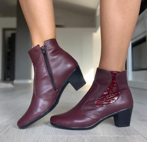 Ghete dama piele visinii Adina biashoes.ro imagine reduceri